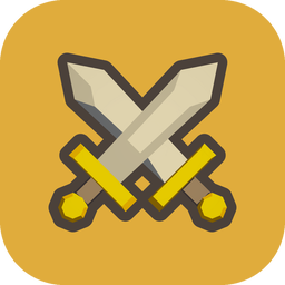 Kingshold app icon: two crossed swords on gold.