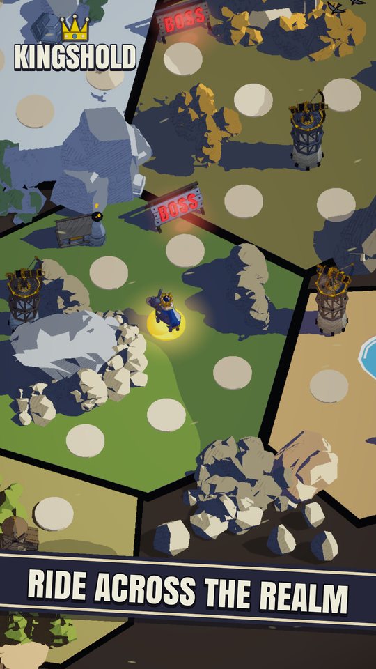 Ride across the realm: the King on his donkey on the level map, the lands of the campaign around him.